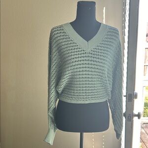 Mint Green V-Neck Women's Sweater